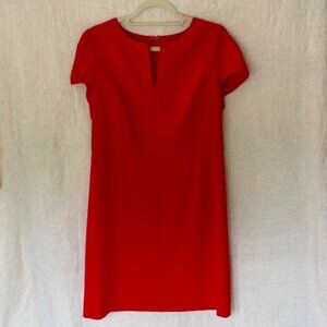 Milly Italian Cady Short Sleeve Lipstick Red Sheath Dress Sz 12